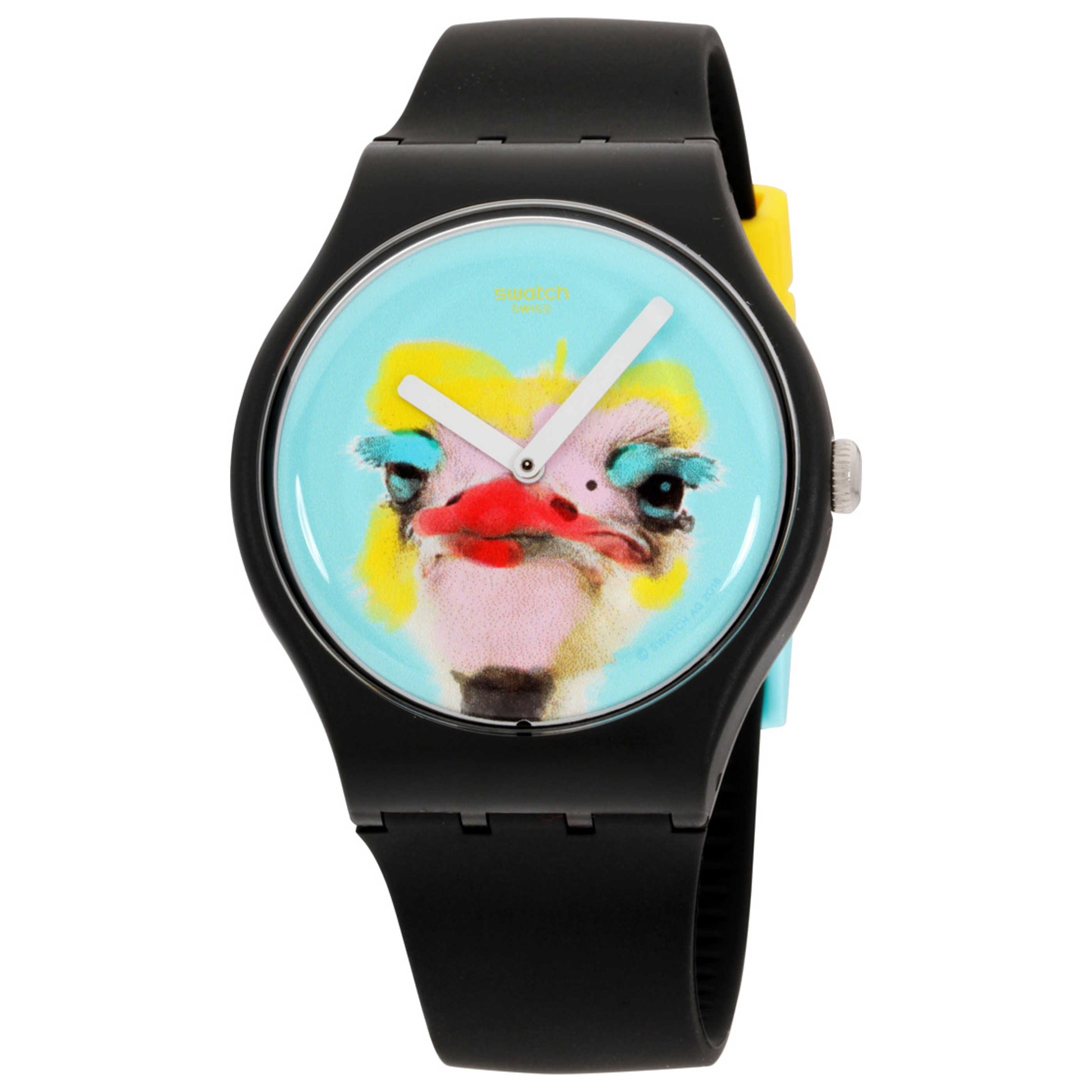 Front view of Swatch Silicone Men's Quartz Watch SUOB159