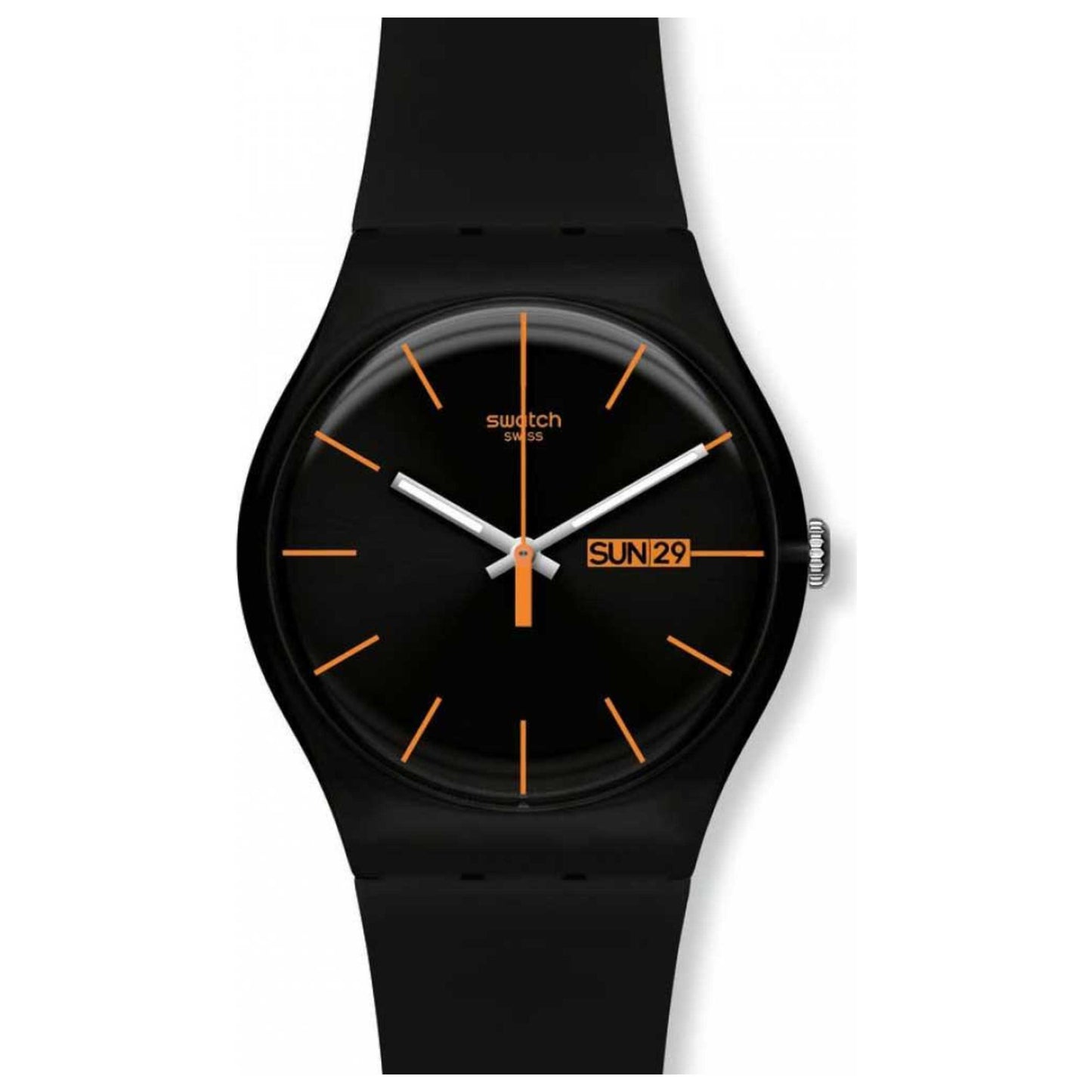 Front view of Swatch Rebel Unisex Swiss Quartz (Battery-Powered) Watch SUOB704
