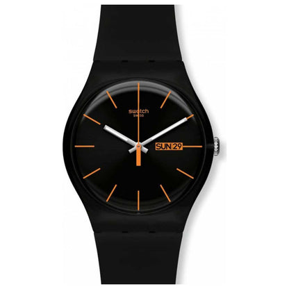 Front view of Swatch Rebel Unisex Swiss Quartz (Battery-Powered) Watch SUOB704