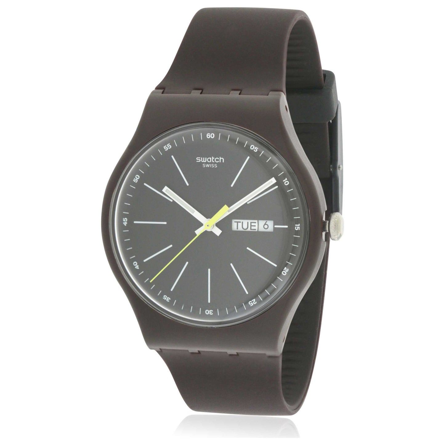 Front view of Swatch Blue Browny Men's Quartz Watch SUOC704
