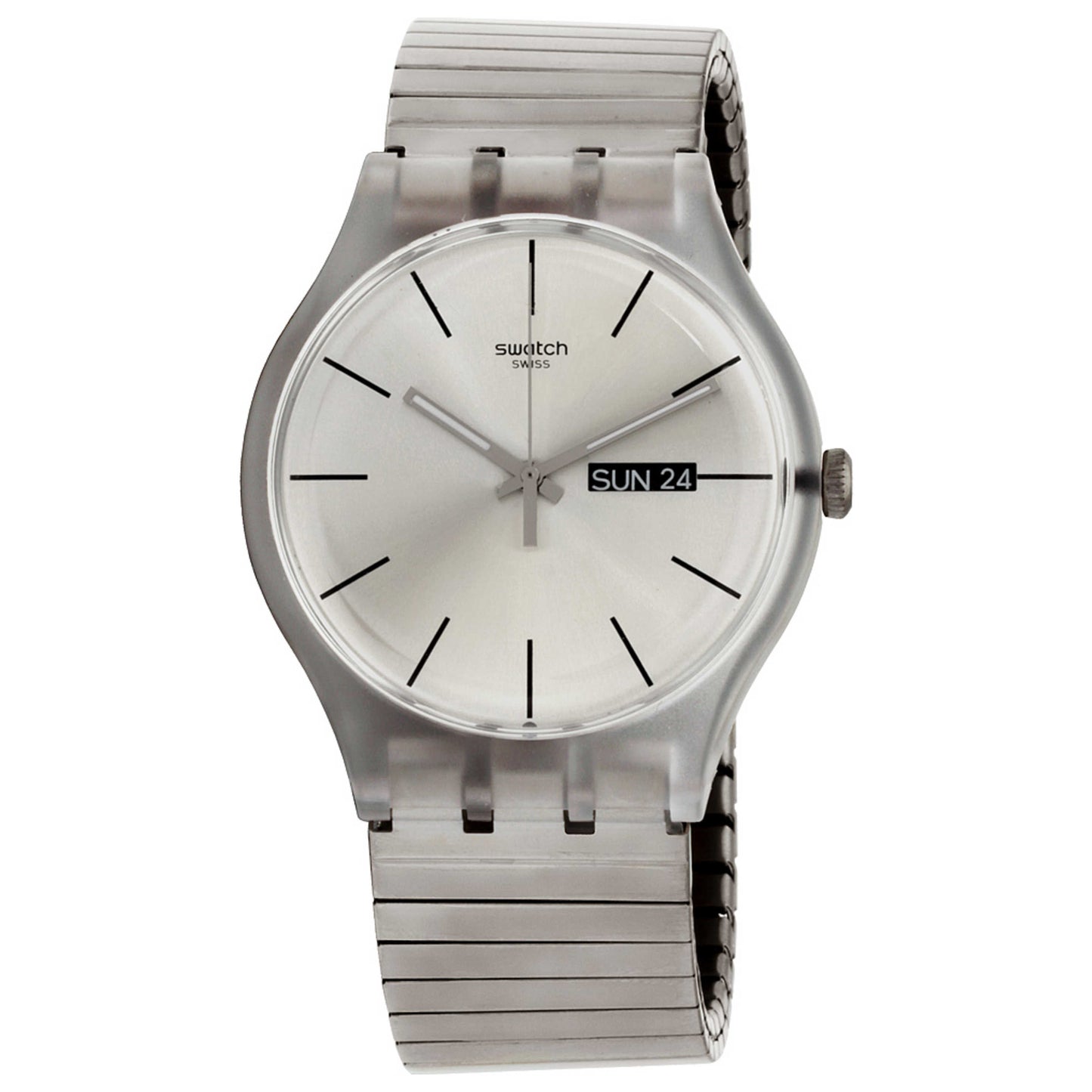 Front view of Swatch Resolution Unisex Quartz Watch SUOK700A