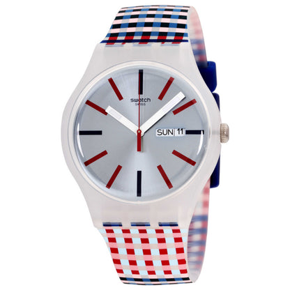 Front view of Swatch Silicone Unisex Quartz Watch SUOW709