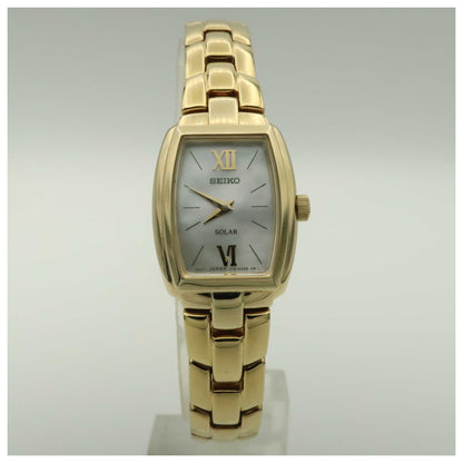 Front view of Seiko Solar Women's Solar Powered Quartz Watch SUP072P1-PO
