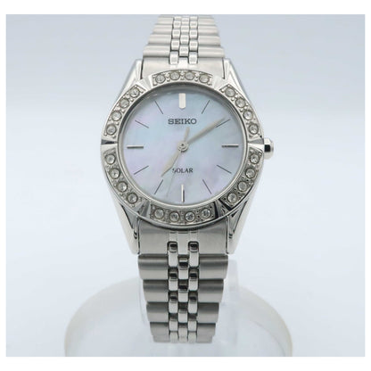 Front view of Seiko Solar Women's Solar Powered Quartz Watch SUP093-SDV