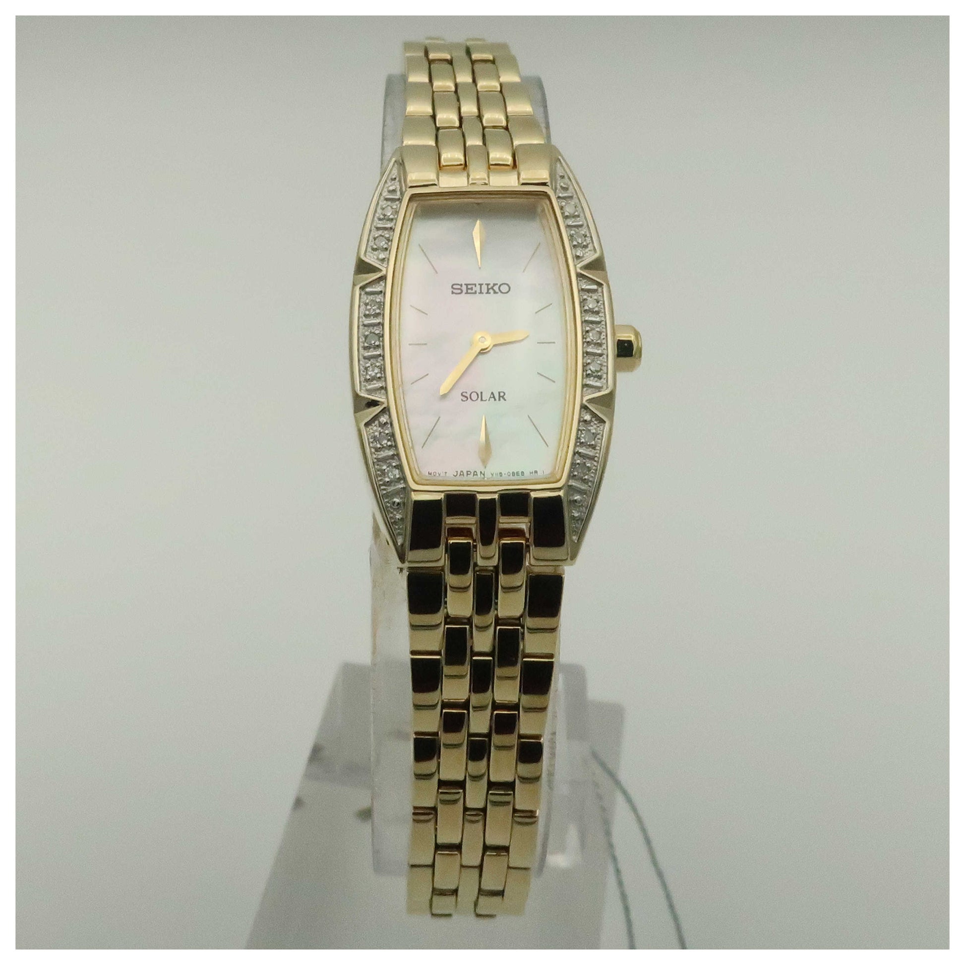 Front view of Seiko Solar Women's Solar Powered Quartz Watch SUP156-SDV