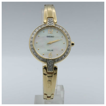 Front view of Seiko Core Women's Solar Powered Quartz Watch SUP290-PO