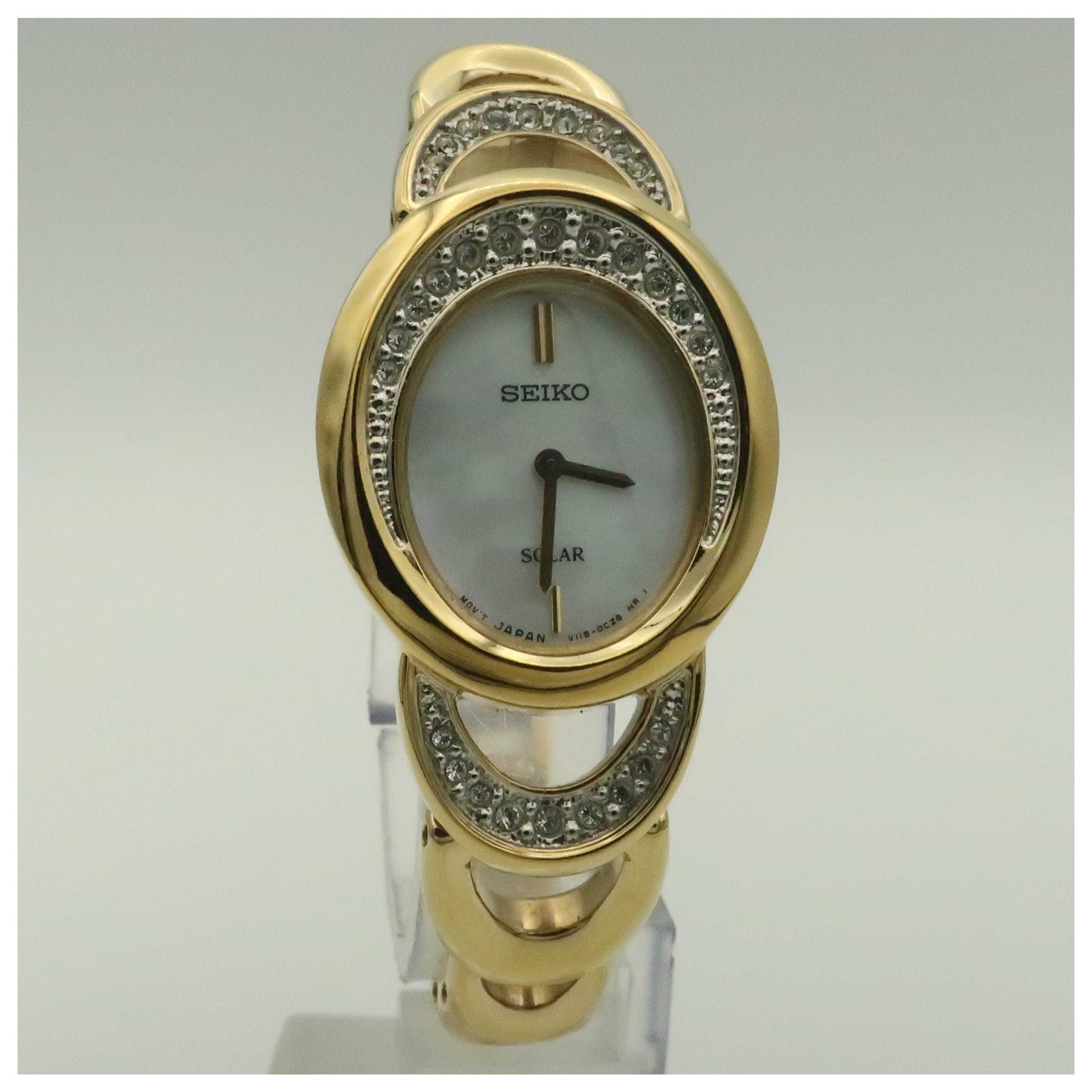 Front view of Seiko Core Women's Solar Powered Quartz Watch SUP298-PO