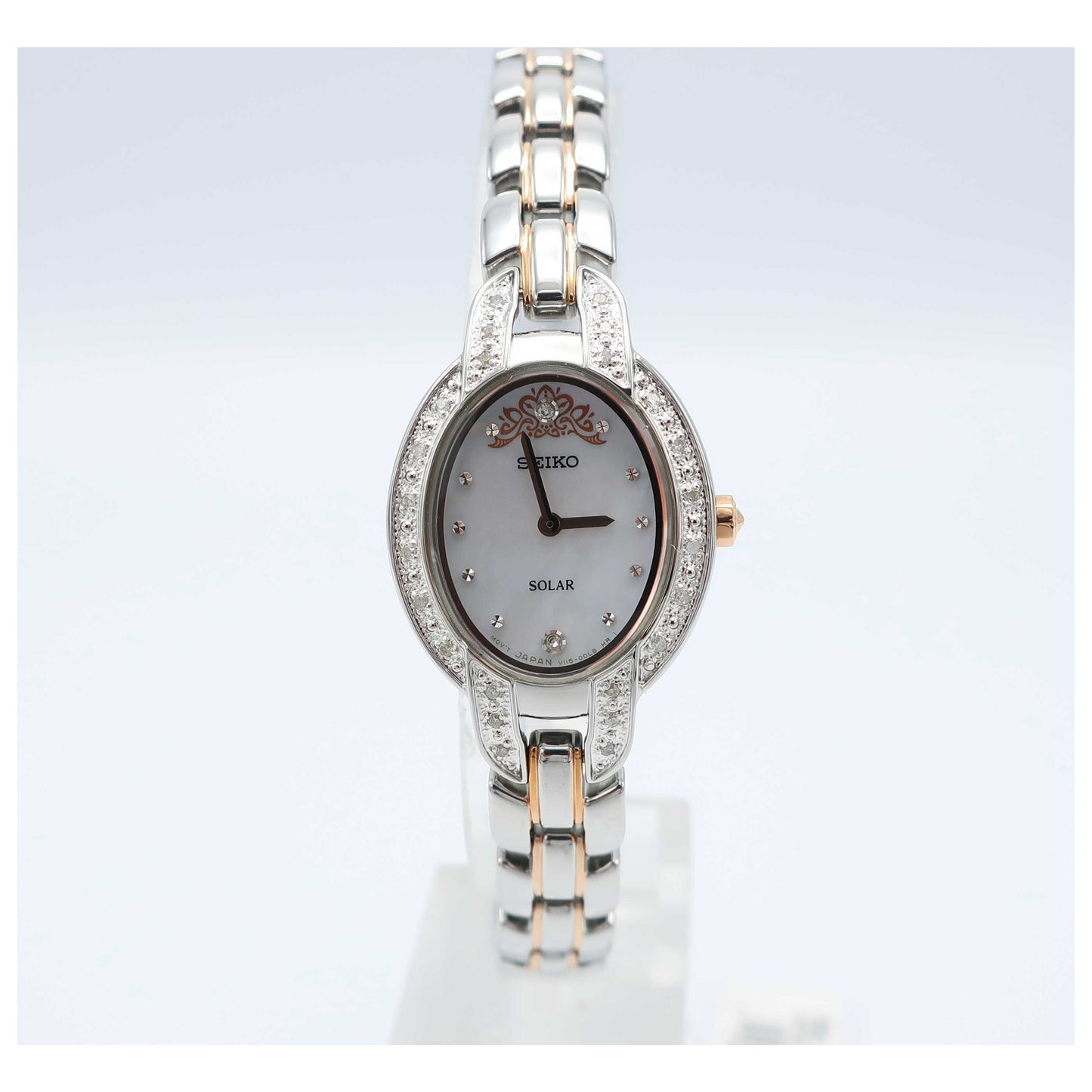 Front view of Seiko Tressia Women's Solar Powered Quartz Watch SUP327-SD