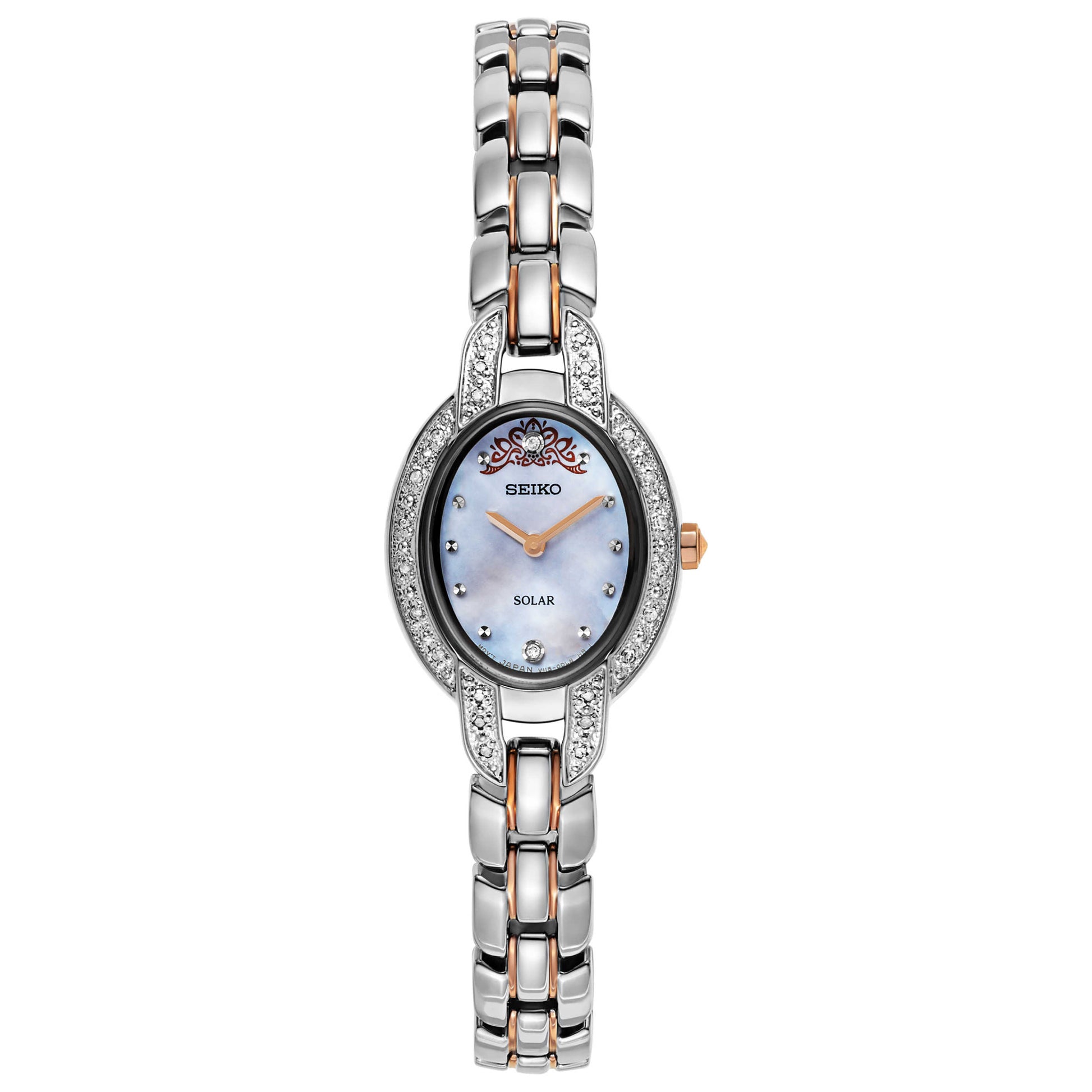 Front view of Seiko Tressia Women's Solar Powered Quartz Watch SUP327