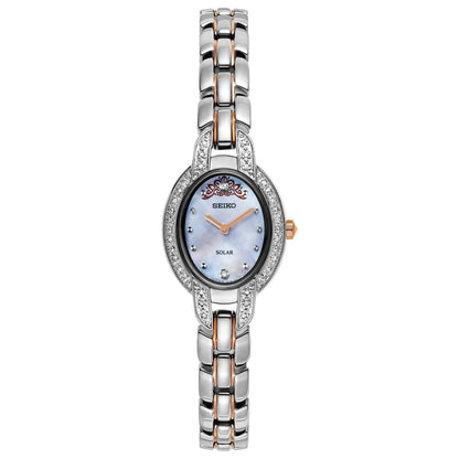 Front view of Seiko Tressia Women's Solar Powered Quartz Watch SUP327