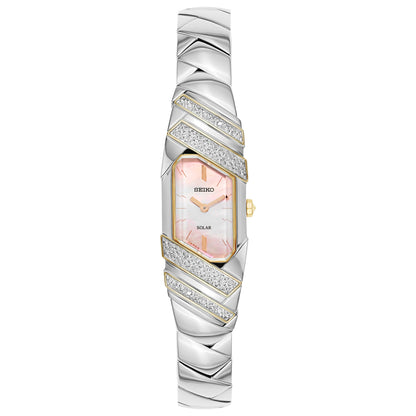 Front view of Seiko Tressia Women's Solar Powered Quartz Watch SUP332