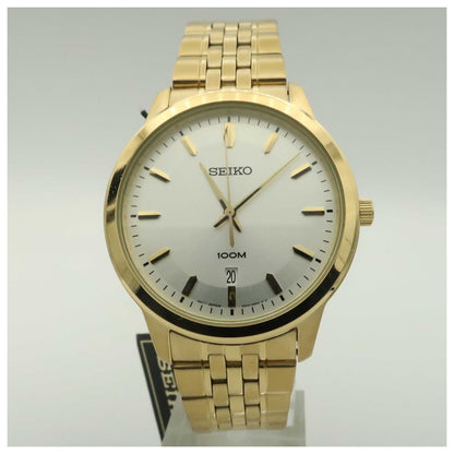 Front view of Seiko Bracelet Men's Japanese Quartz (Battery-Powered) Watch SUR034-SDV