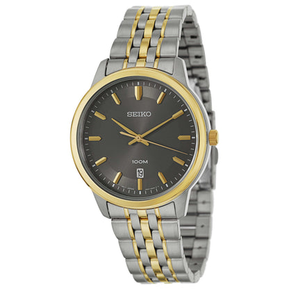 Front view of Seiko Bracelet Men's Japanese Quartz (Battery-Powered) Watch SUR038