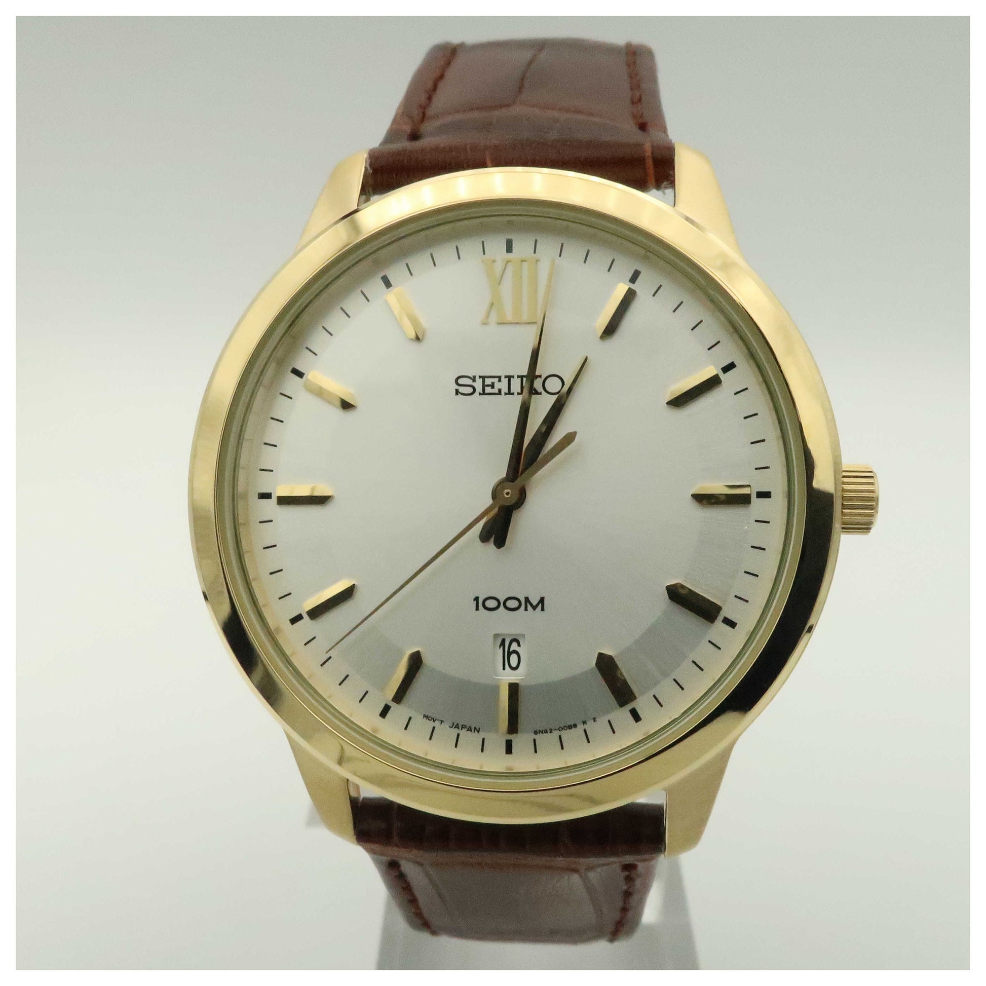 Front view of Seiko Strap Men's Japanese Quartz (Battery-Powered) Watch SUR046-SDV