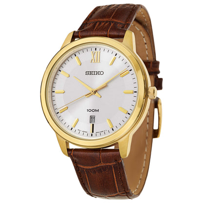 Front view of Seiko Strap Men's Japanese Quartz (Battery-Powered) Watch SUR046