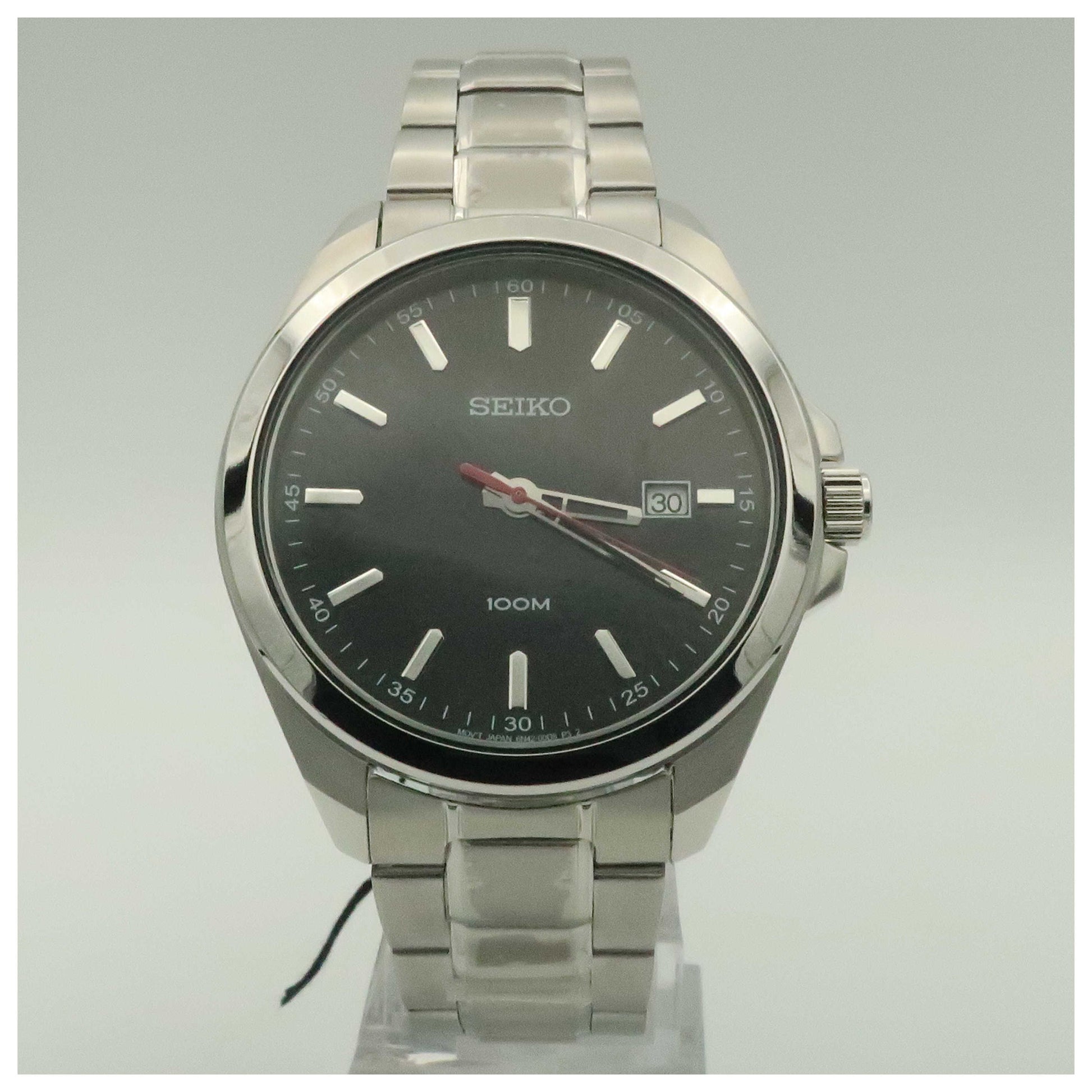 Front view of Seiko Dress Men's Japanese Quartz (Battery-Powered) Watch SUR061-PO
