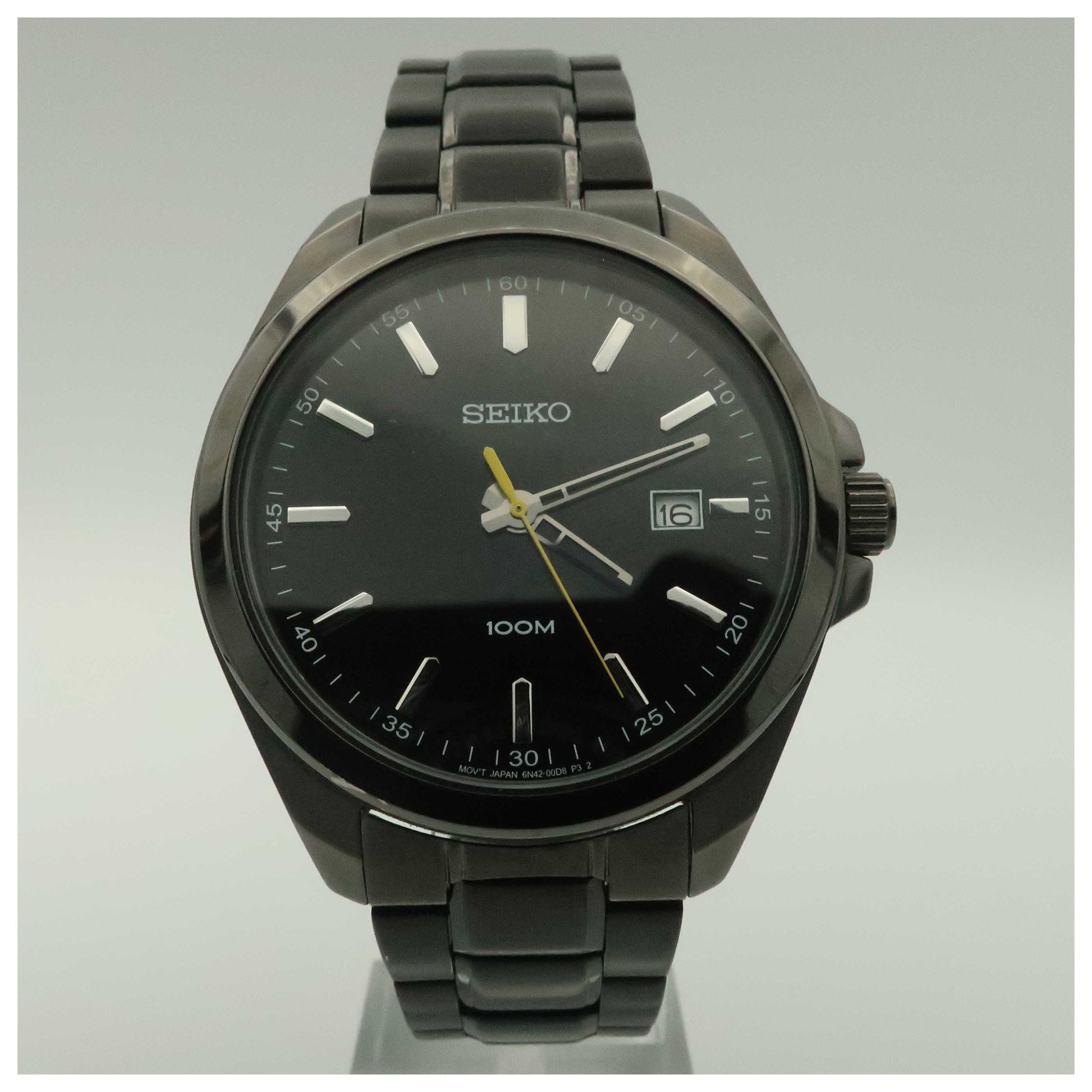 Front view of Seiko Dress Men's Japanese Quartz (Battery-Powered) Watch SUR073-PO