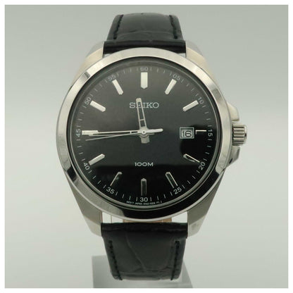 Front view of Seiko Dress Men's Japanese Quartz (Battery-Powered) Watch SUR075-PO