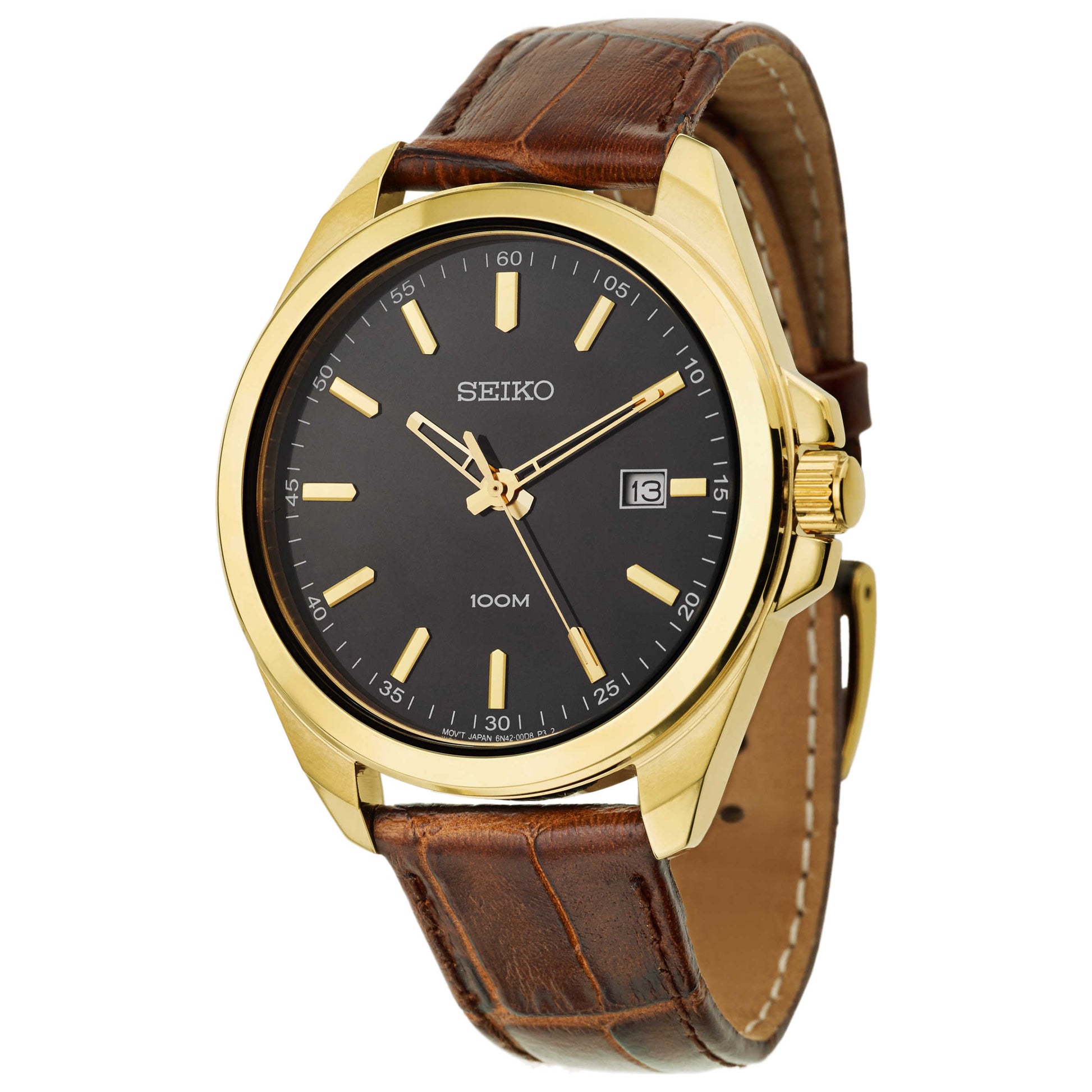 Front view of Seiko Dress Men's Japanese Quartz (Battery-Powered) Watch SUR078