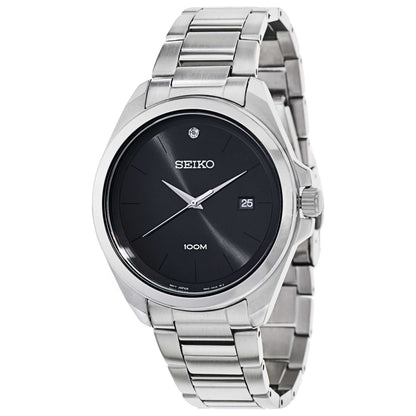 Front view of Seiko Bracelet Men's Japanese Quartz (Battery-Powered) Watch SUR089