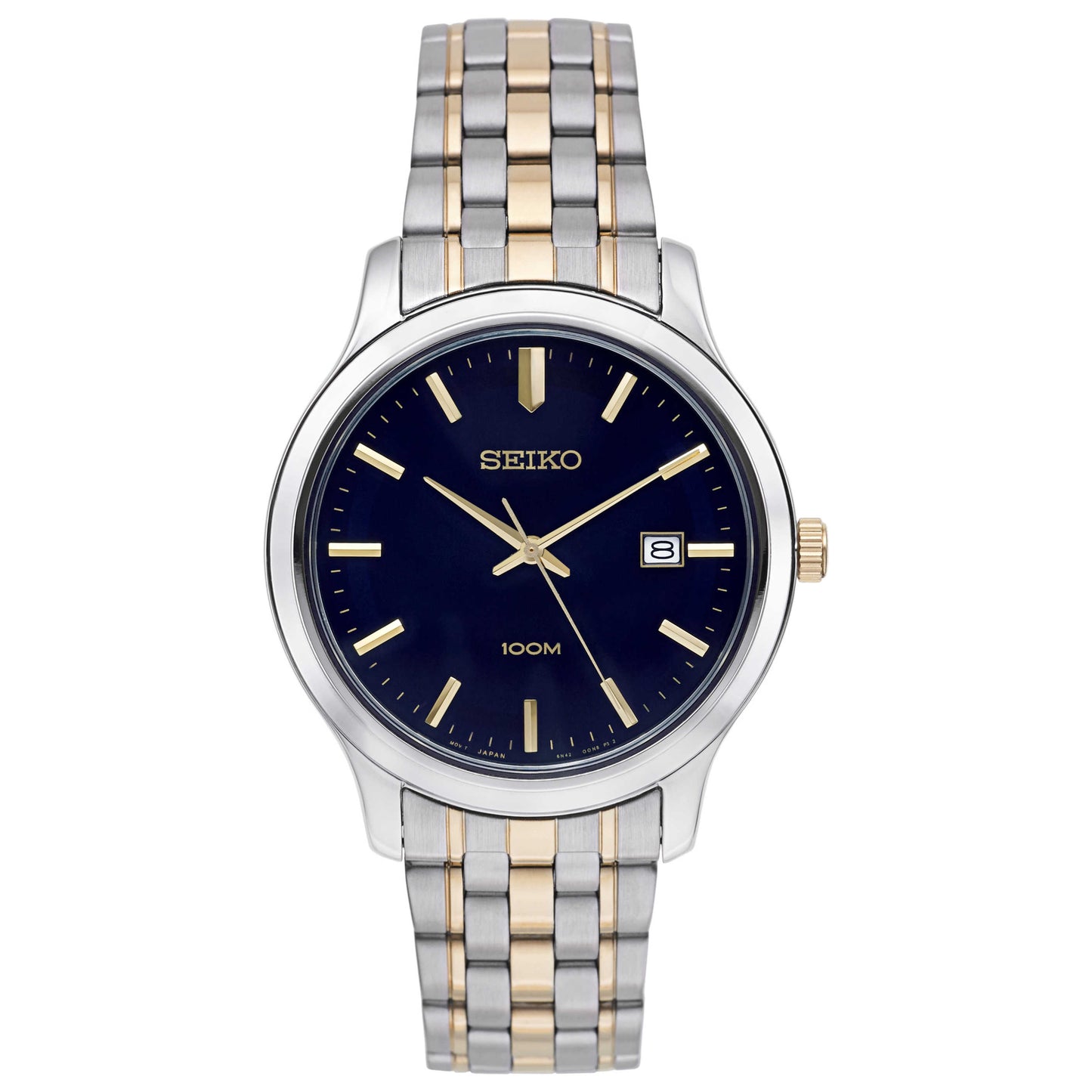 Front view of Seiko Bracelet Men's Japanese Quartz (Battery-Powered) Watch SUR181