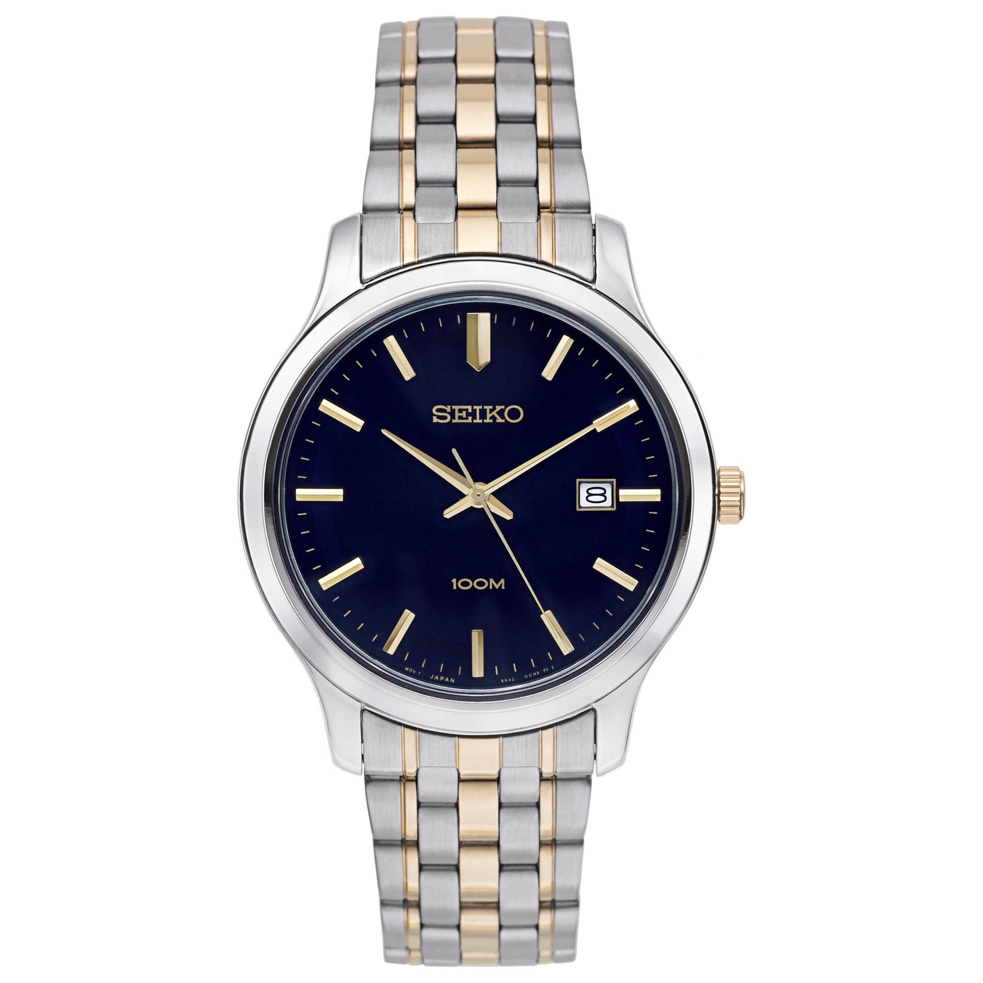 Front view of Seiko Bracelet Men's Japanese Quartz (Battery-Powered) Watch SUR181