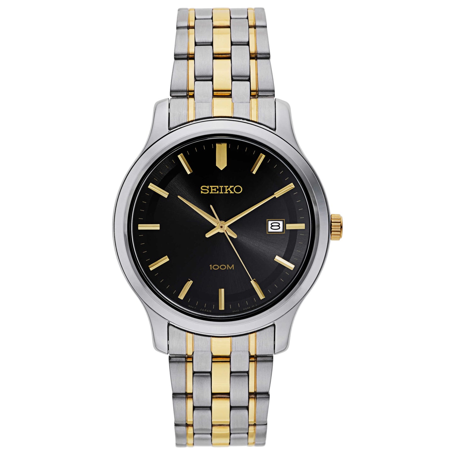 Front view of Seiko Bracelet Men's Japanese Quartz (Battery-Powered) Watch SUR183