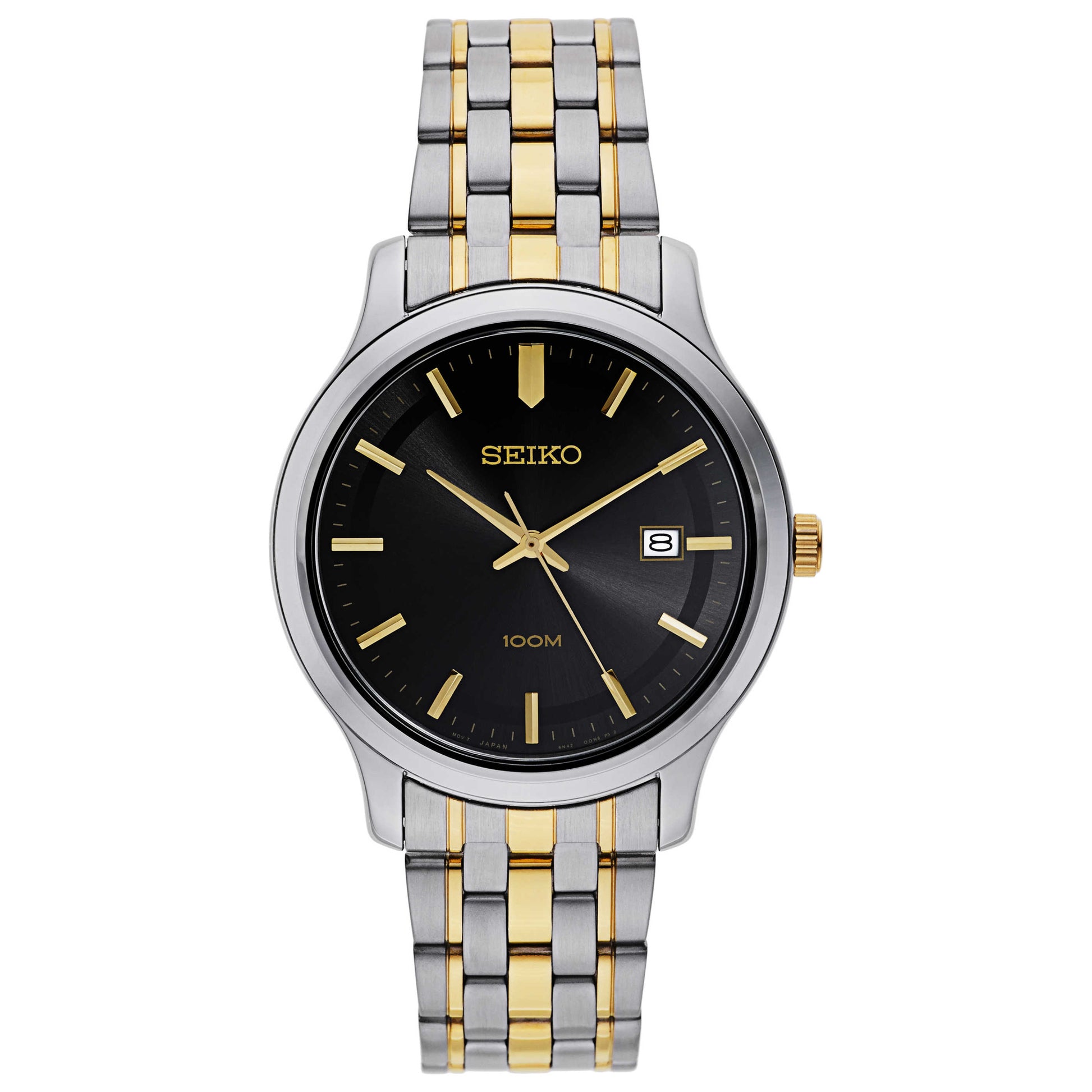 Front view of Seiko Bracelet Men's Japanese Quartz (Battery-Powered) Watch SUR183
