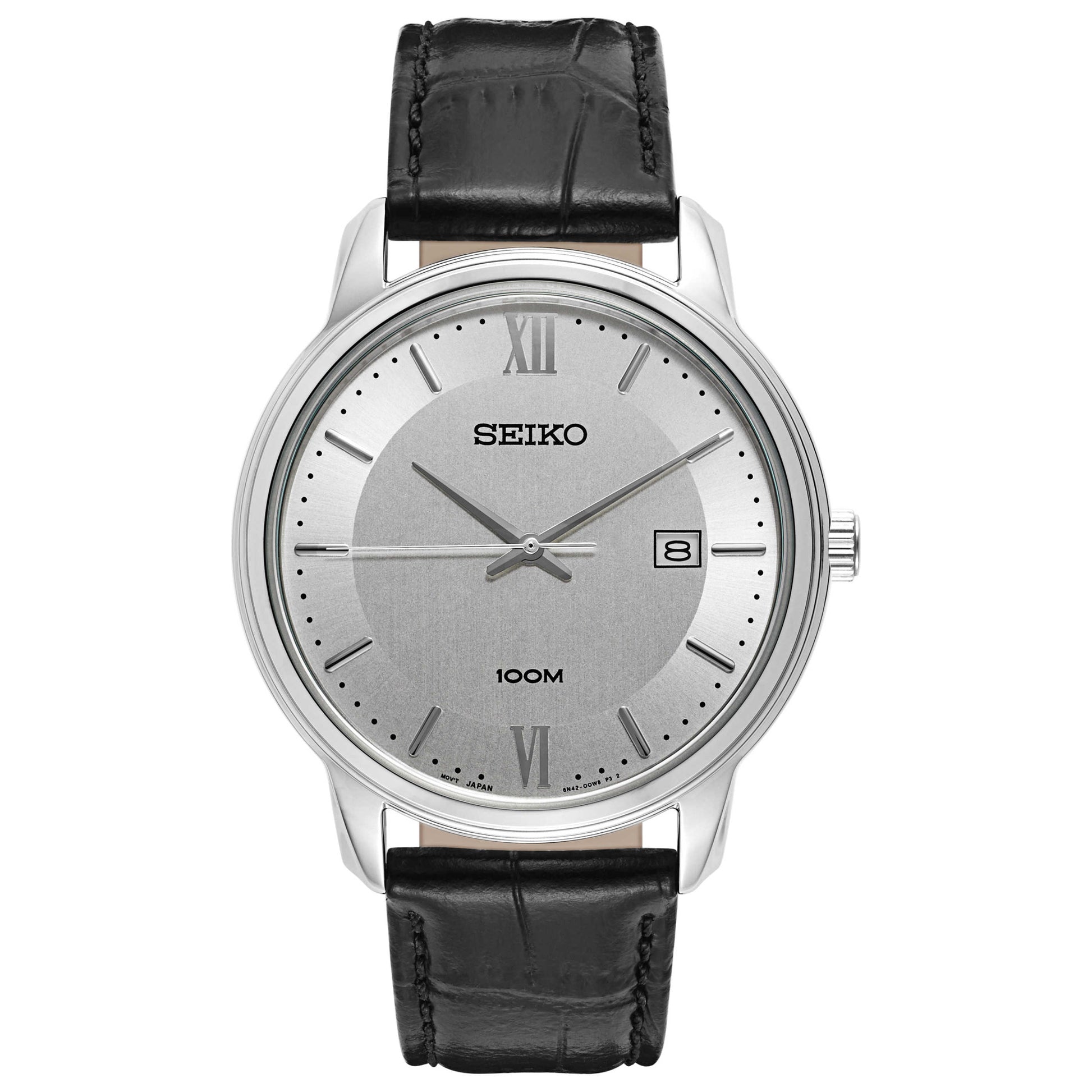 Front view of Seiko Strap Men's Japanese Quartz (Battery-Powered) Watch SUR201