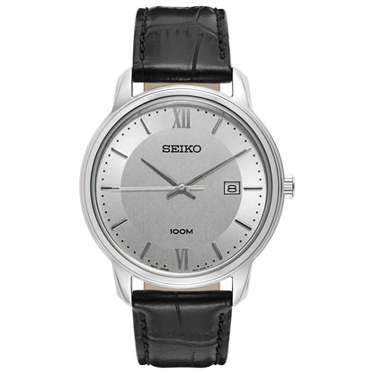 Front view of Seiko Strap Men's Japanese Quartz (Battery-Powered) Watch SUR201
