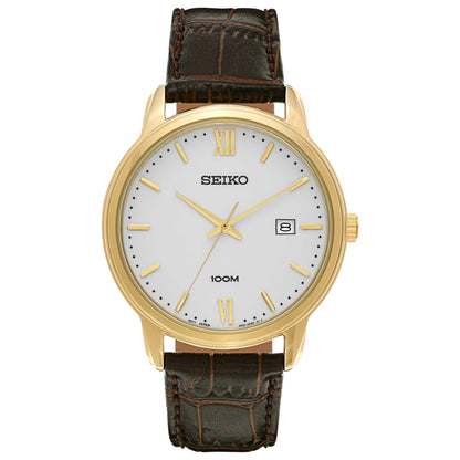 Front view of Seiko Strap Men's Japanese Quartz (Battery-Powered) Watch SUR202