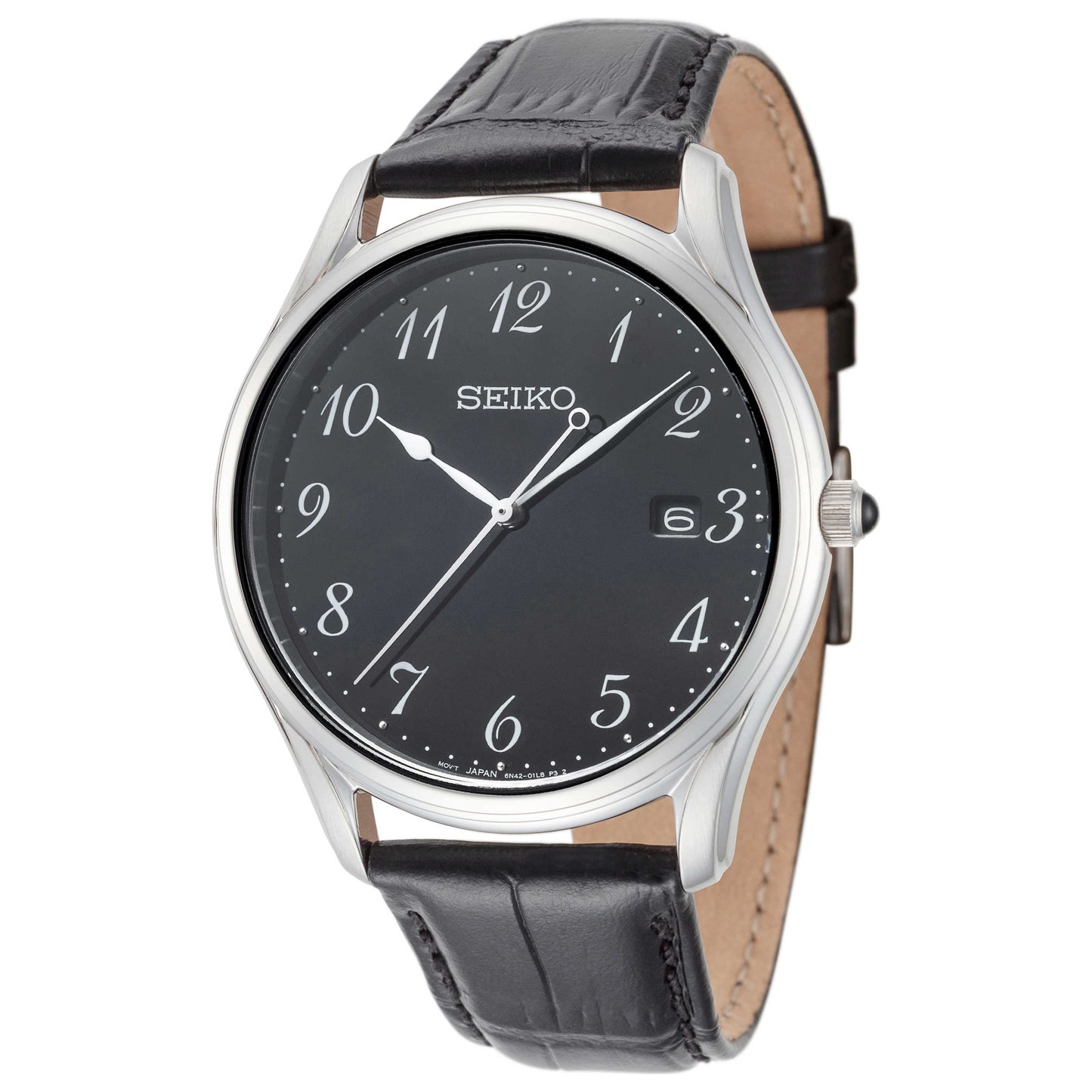 Front view of Seiko Classic Men's Quartz Watch SUR305P1