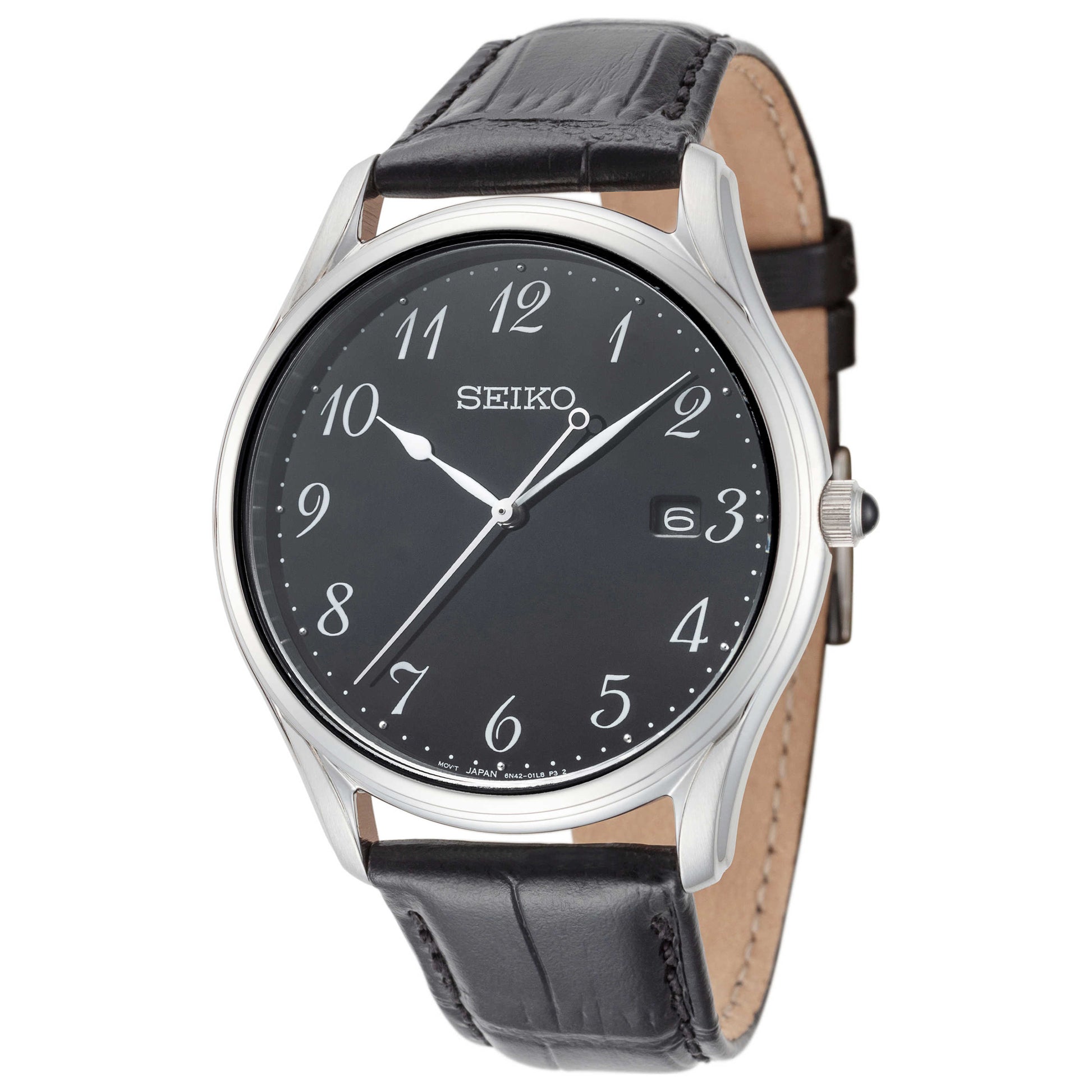 Front view of Seiko Classic Men's Quartz Watch SUR305P1