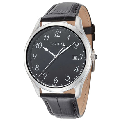 Front view of Seiko Classic Men's Quartz Watch SUR305P1