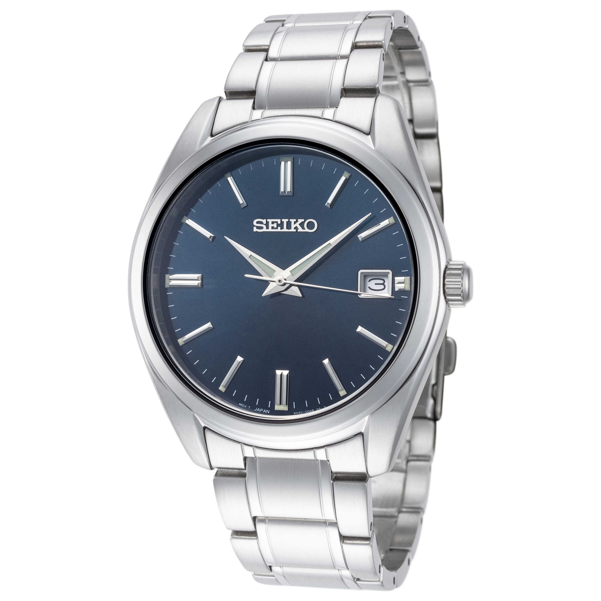 Front view of Seiko Classic Men's Quartz Watch SUR309P1