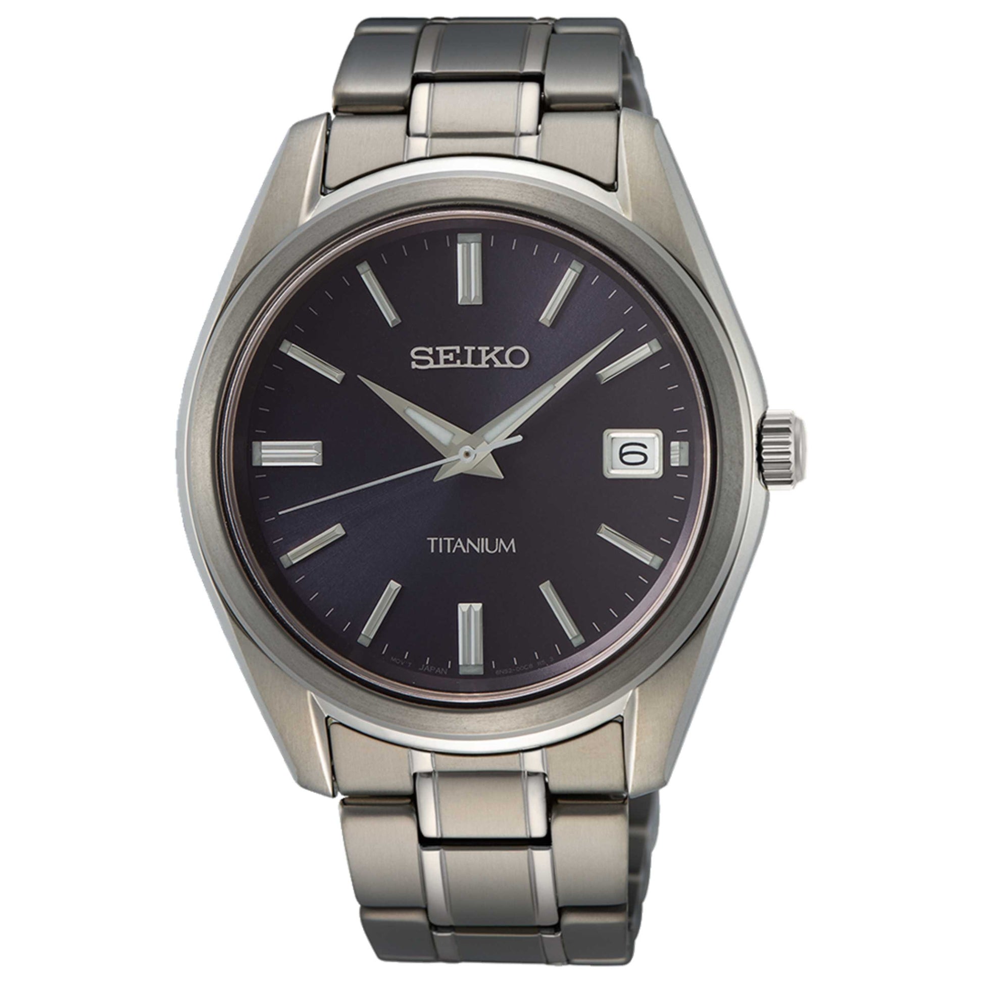 Front view of Seiko Titanium Men's Quartz Watch SUR373P1