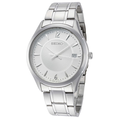 Front view of Seiko Classic Men's Quartz Watch SUR417P1