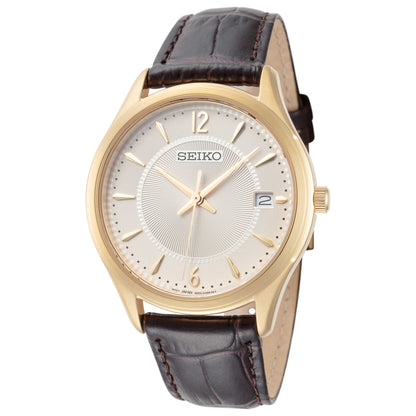 Front view of Seiko Classic Men's Quartz Watch SUR472P1