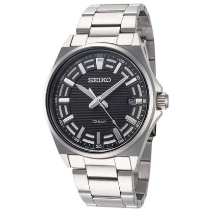 Front view of Seiko Classic Men's Quartz Watch SUR505P1