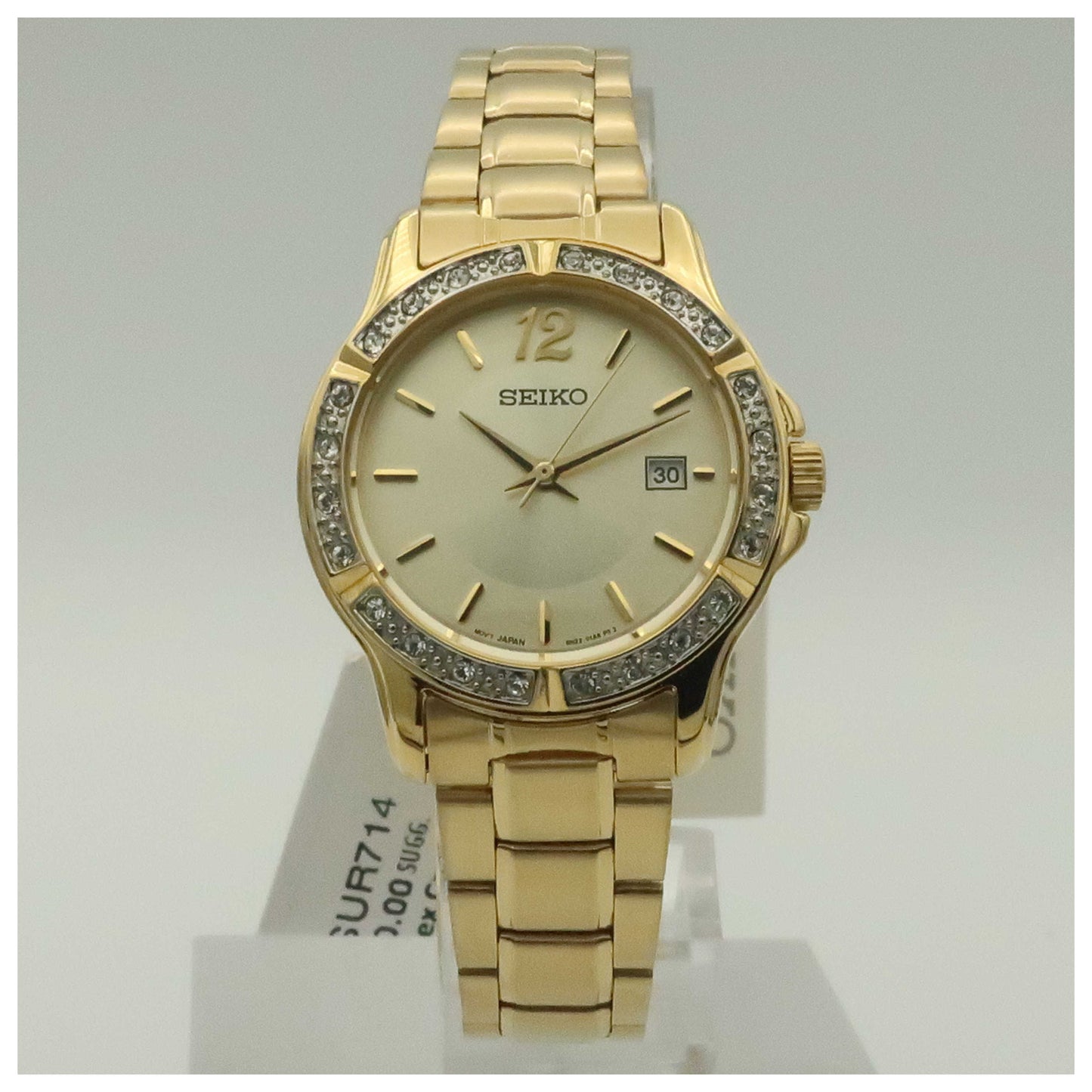 Front view of Seiko Crystal Dress Women's Japanese Quartz (Battery-Powered) Watch SUR714-SDV