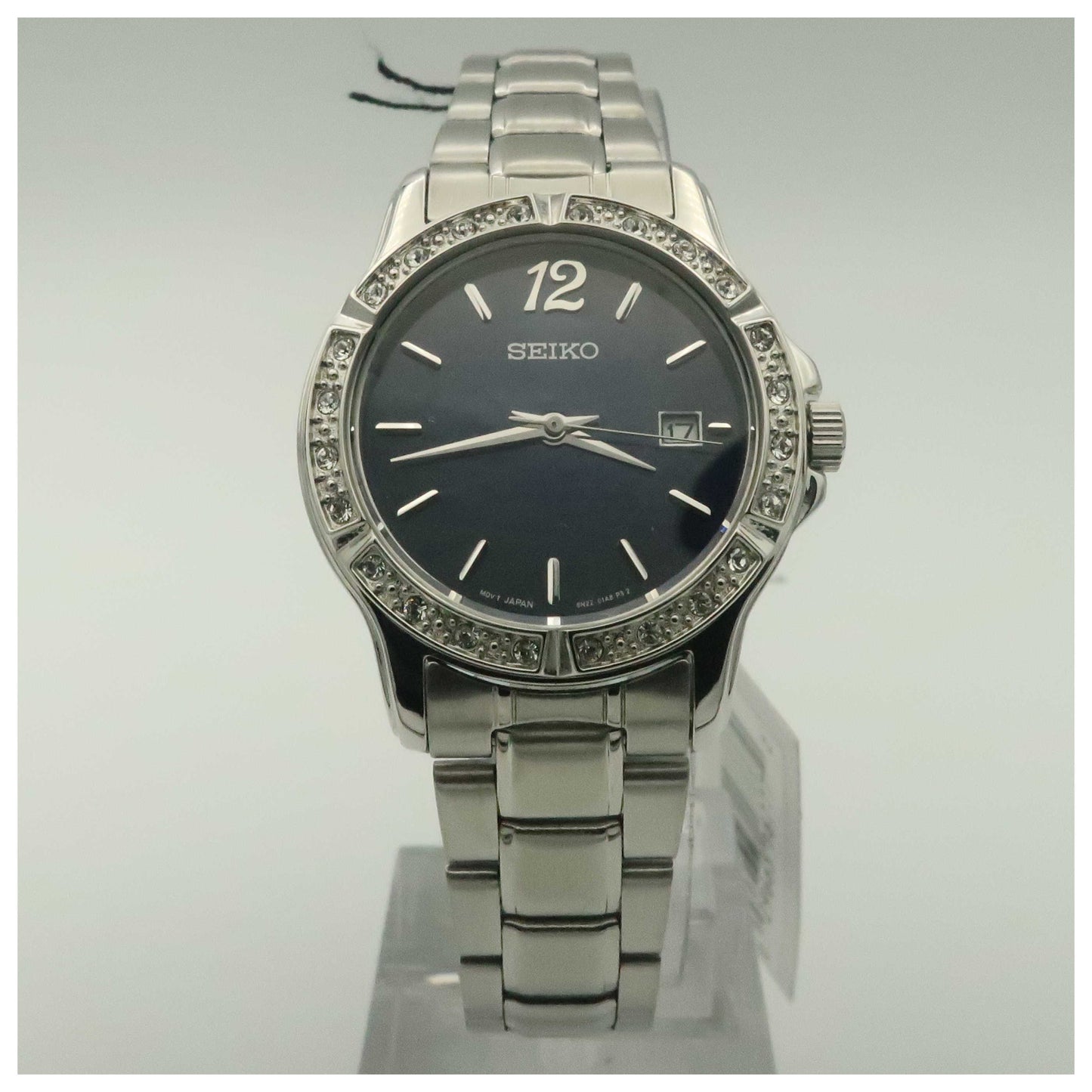 Front view of Seiko Crystal Dress Women's Japanese Quartz (Battery-Powered) Watch SUR721-PO