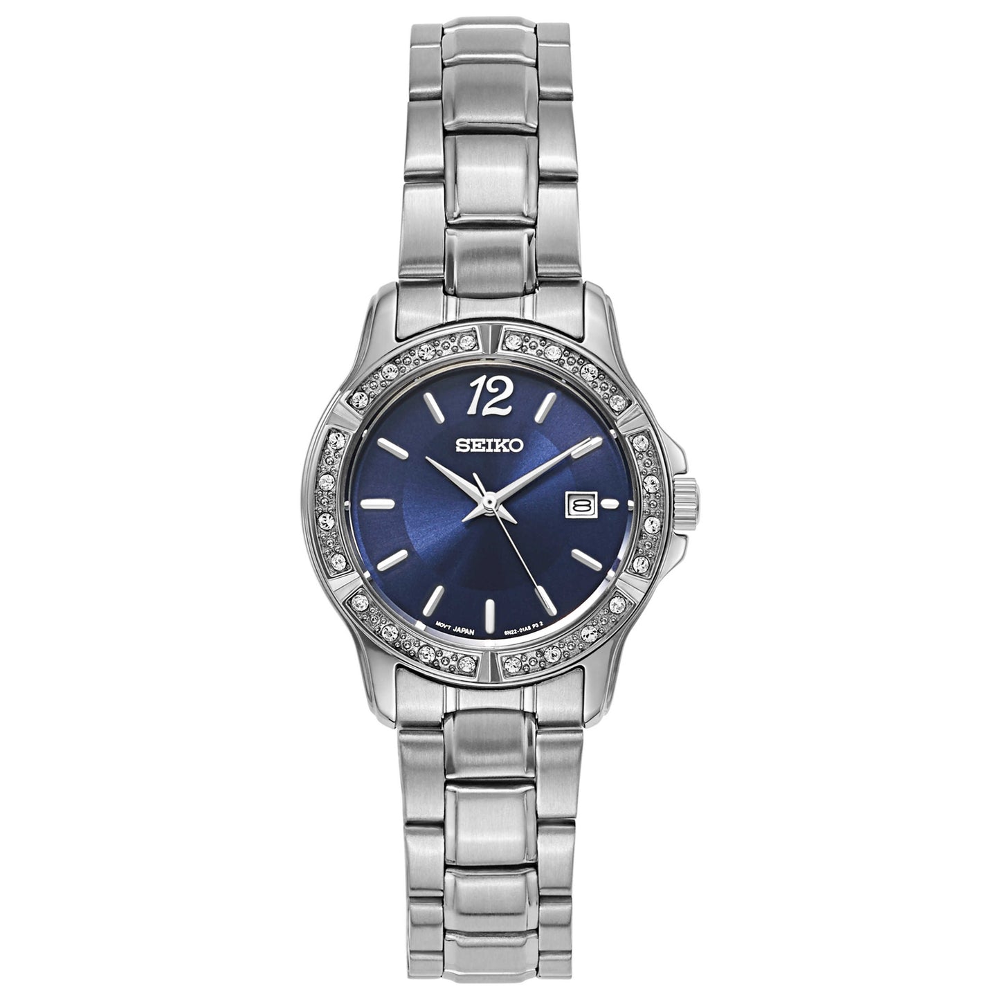 Front view of Seiko Crystal Dress Women's Japanese Quartz (Battery-Powered) Watch SUR721