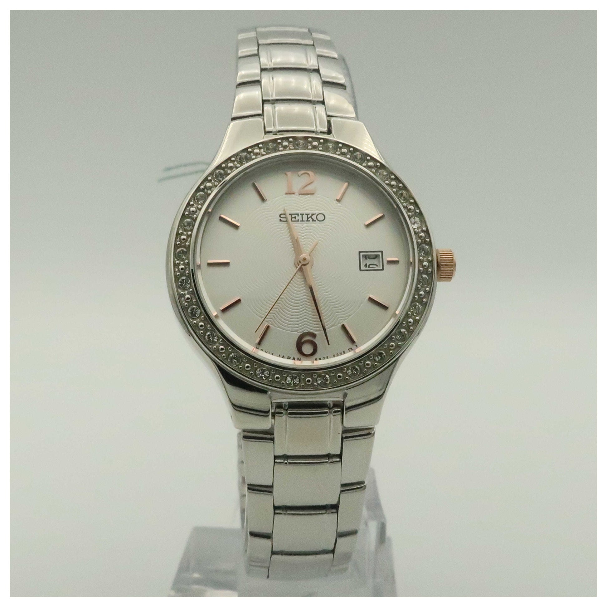 Front view of Seiko Bracelet Women's Japanese Quartz (Battery-Powered) Watch SUR769-SDV