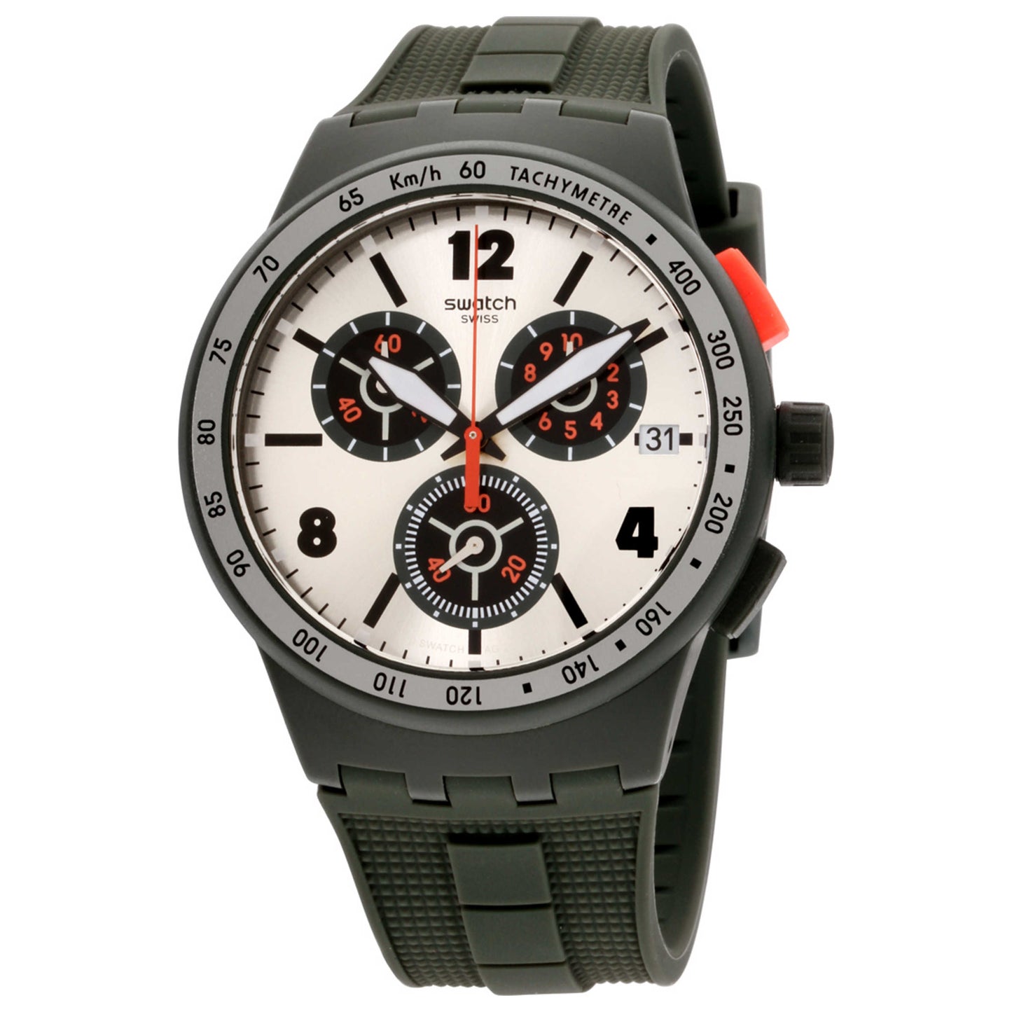 Front view of Swatch Silicone Men's Quartz Watch SUSG405