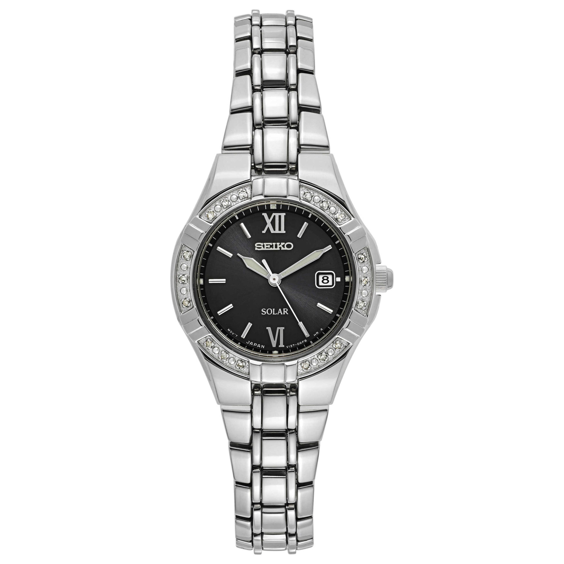 Front view of Seiko Core Women's Solar Powered Quartz Watch SUT067