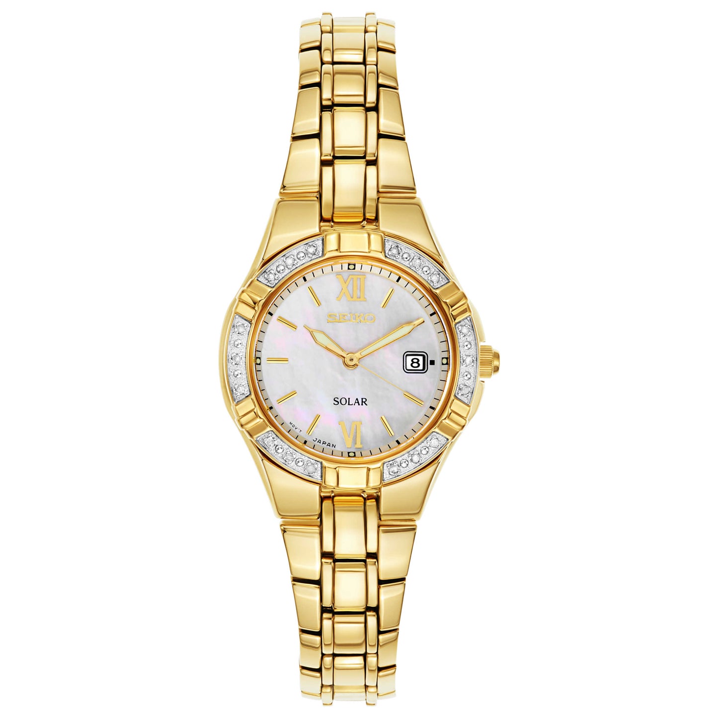 Front view of Seiko Solar Women's Solar Powered Quartz Watch SUT070