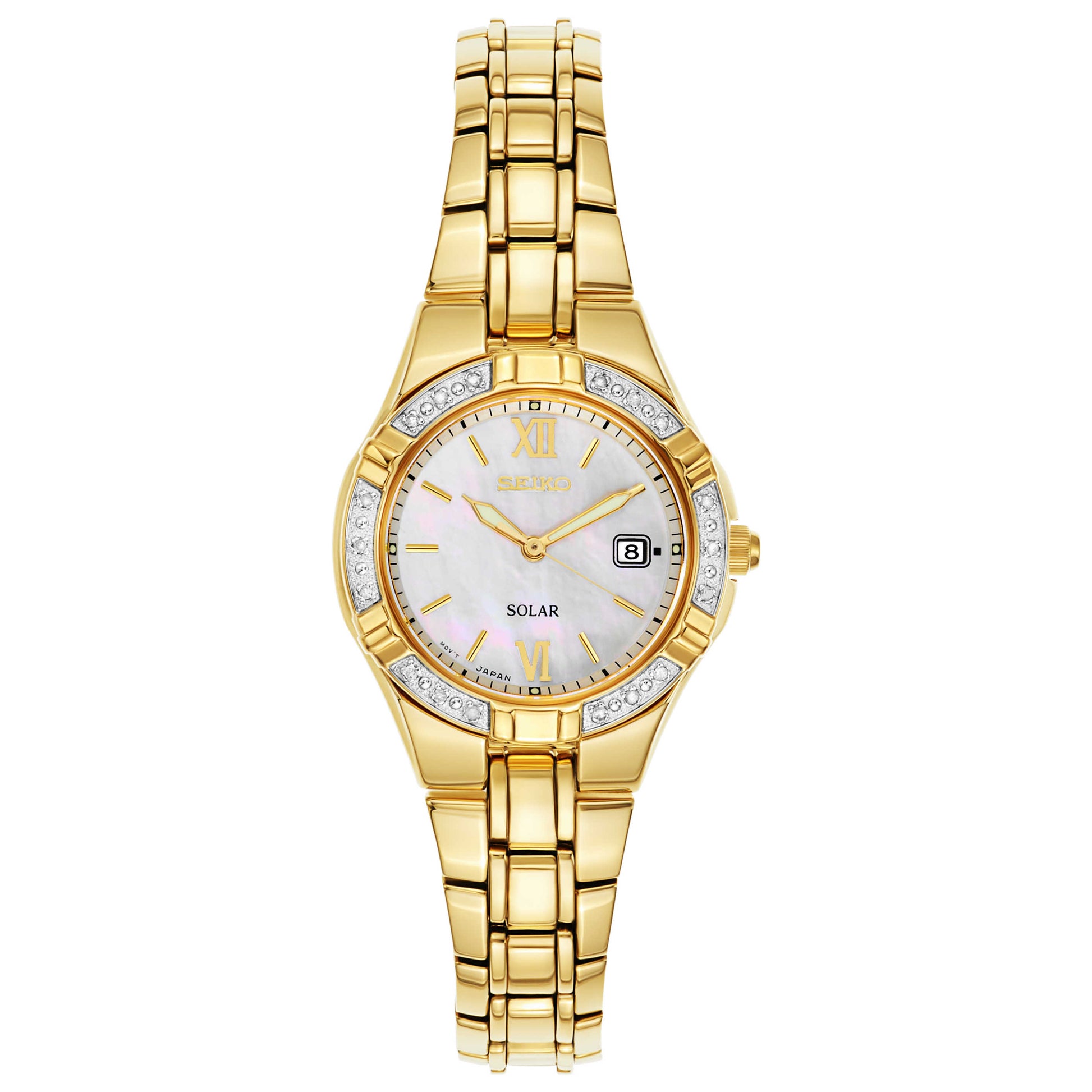 Front view of Seiko Solar Women's Solar Powered Quartz Watch SUT070