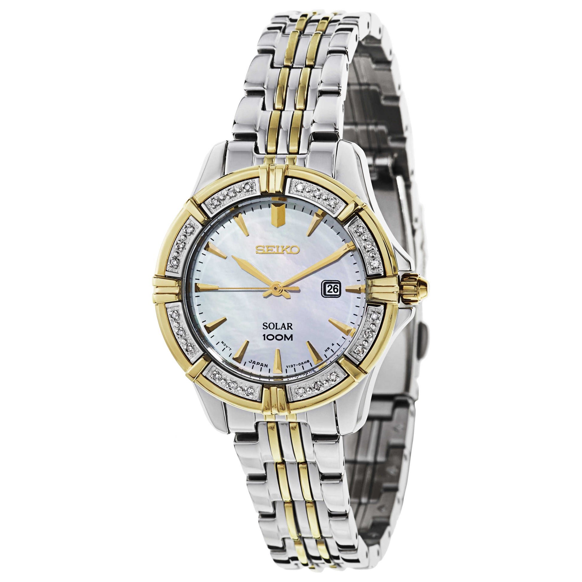 Front view of Seiko Core Women's Solar Powered Quartz Watch SUT072