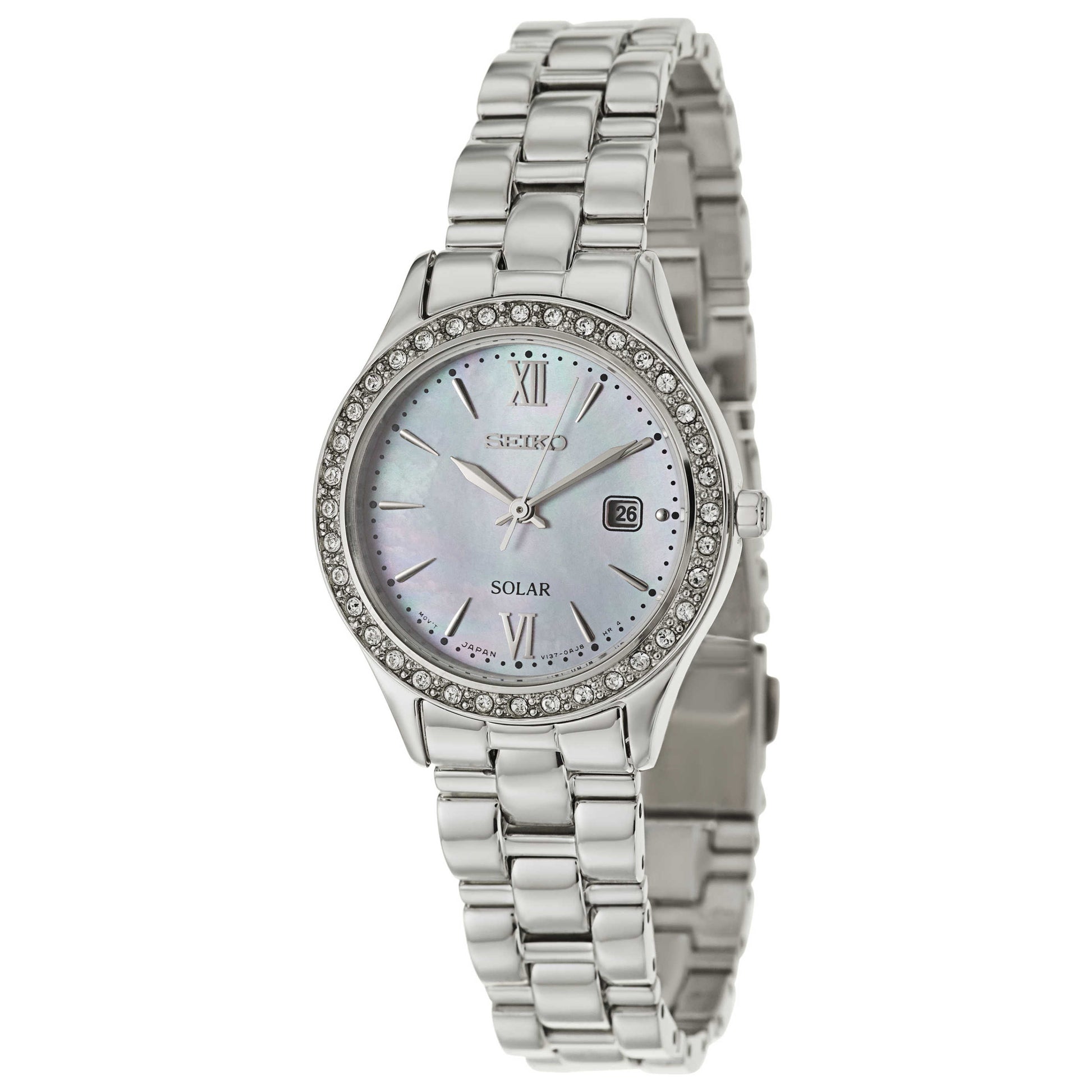 Front view of Seiko Solar Women's Solar Powered Quartz Watch SUT073