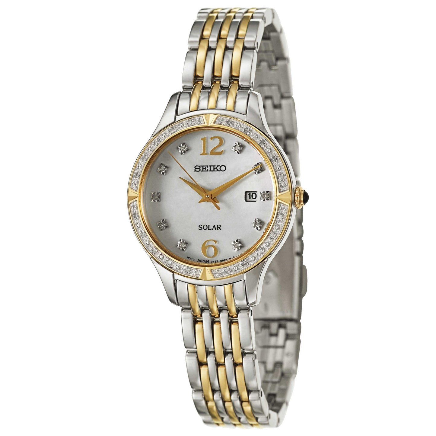 Front view of Seiko Core Women's Solar Powered Quartz Watch SUT092